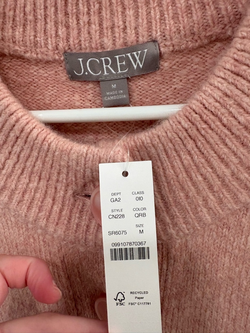 J.Crew Dusty Rose Oversized Milano Stitch Wool Alpaca Blend Cardigan Size Medium - Picture 3 of 16